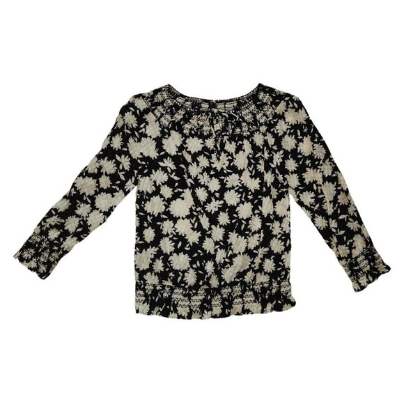 Tory Burch Black & White‎ Floral Print Blouse XS - Picture 1 of 8